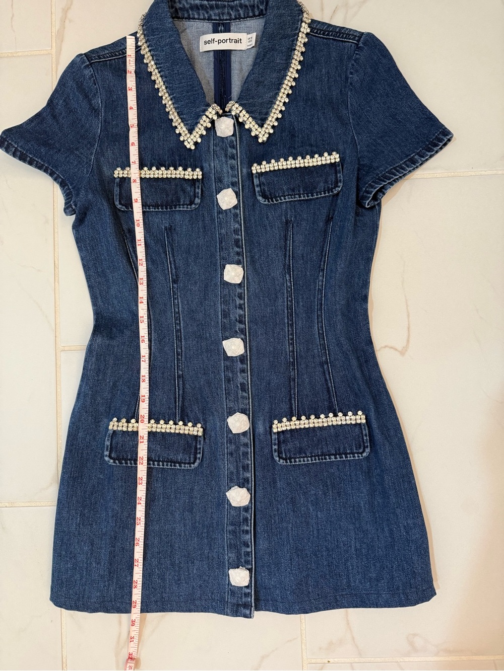 Self-Portrait Denim Mini Dress - Picture 5 of 8